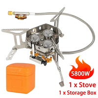 Camping en plein air Portable Pliant Mini Pique-Nique Cuisinière Randonnée Coupe-Vent Allumage Électronique Réchaud À Gaz À Trois Têtes