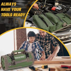 Free sample Wholesale <b>Canvas</b> Tool <b>Roll</b>-Up Bag Car <b>Roll</b> Pouch Small Pocket Repair Tool Bag Pockets Multi-Purpose Organizer - Product Image 3