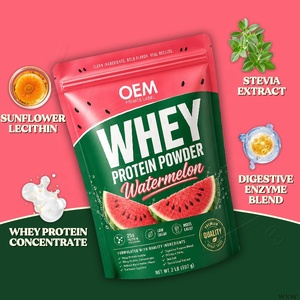 Poudre de Protéine de Lactosérum à la Pastèque Marque Blanche 25g Protéines Faible Teneur en Sucre Mélange d'Enzymes Digestives Complément Alimentaire Fitness - Product Image 5