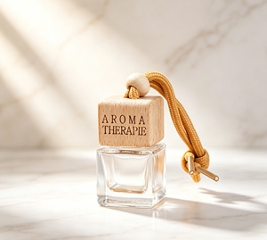 Colgante para Coche con Logotipo Personalizado Grabado, Botella de Aroma Vacía de Vidrio con Cuerda Trenzada - Product Image 6