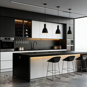 Muebles de Cocina a Medida, Estilo sin Tiradores, con Organización de Cajones Profundos para Proyectos de Villas Contemporáneas - Product Image 2