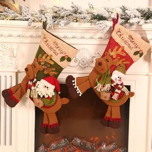 Xmas parti Santa kardan adam noel çorap promosyon hediye şeker çorap 2024 Trendy popüler noel çorap