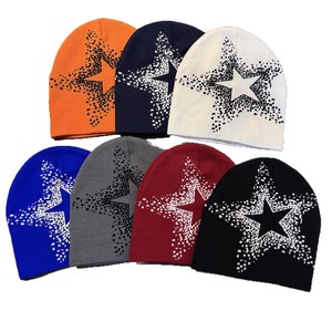 Beanie Nhà Sản Xuất Chất Lượng Cao Unisex Mens Mùa Đông Beanie Hat Rhinestone Dệt Kim Beanie Với Biểu Tượng Tùy Chỉnh Thêu Trượt Tuyết Hat - Product Image 1