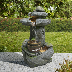 Fuente Moderna de Fibra de Vidrio con Agua Circulante y Función Luminosa, Fuente Impermeable para Uso en Interiores, Exteriores y Jardines - Product Image 2