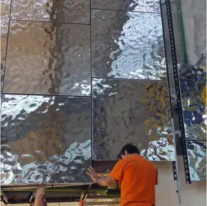 Folha de aço inoxidável decorativa, folha de aço inoxidável espelhada do efeito da onda para decoração do teto