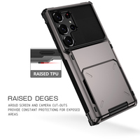 Étui de téléphone avec fente pour cartes pour Samsung Galaxy S24 Ultra 5G S23 Plus S22 FE A34 A54 A15, coques de téléphone antichoc