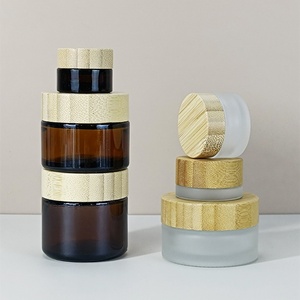 Tarro de Vidrio Esmerilado de 200 ml, 150 ml, 100 ml, Tarros de Vidrio Vacíos para Cosméticos de 50 ml, 30 ml, 15 ml, Tarro de Vidrio con Tapa de Bambú para Crema Facial - Product Image 4