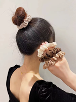 Élastiques à cheveux en satin couleur unie, style français minimaliste et élégant, pour femmes, polyvalents, haut de gamme, chic, haute élasticité, collection 2025