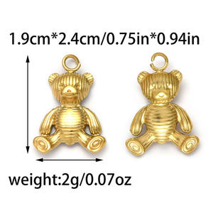 PVd זהב נירוסטה תליוני דובי תליוני וקמעות עבור שרשרת קסם - Product Image 6