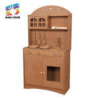 Dapur Mainan Kayu DIY yang Dapat Dicat dengan Kit Kerajinan MDF Lengkungan Bintang dan Peralatan Memasak untuk Anak-anak Aktivitas Mewarnai Kustom W10K110