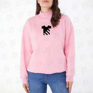 Sudadera de cuello alto de felpa preencogida para mujer, con bordado de toalla personalizado de alta calidad, hombros caídos, ideal para gimnasio, ¡la más vendida! - Product Image 4