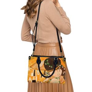 Sac à main décontracté pour femme, imprimé <span class=keywords><strong>Le</strong></span> <span class=keywords><strong>baiser</strong></span> <span class=keywords><strong>de</strong></span> <span class=keywords><strong>Gustav</strong></span> <span class=keywords><strong>Klimt</strong></span>, peinture à l'huile, fermeture éclair, sac en cuir, motif personnalisé, tendance - Product Image 5