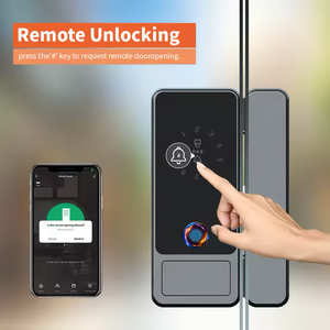 Serratura Biometrica Tuya Senza Foratura con Impronta Digitale e Scheda Chiave per Porte Scorrevoli in Vetro da Ufficio - Controllo Accessi - Product Image 3