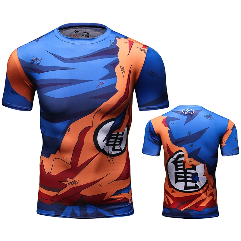 Custom 3D Stampa T-Shirt Z Super Saiyan Son Goku Anime Degli Uomini T Del Fumetto di Modo Camicia