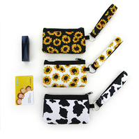 Conception personnalisée Néoprène Clippable Coin Bag Card Holder Petit Portefeuille Portable Porte-clés Sac Avec Fermeture Éclair