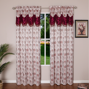 <span class=keywords><strong>Tende</strong></span> per Finestre a Doppio Strato all'Ingrosso Design Moderno con Mantovana Tenda Pronta di Lusso per il Soggiorno - Product Image 2