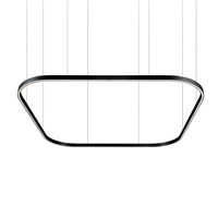 Luminaire suspendu LED moderne en acier inoxydable, luminaire de plafond circulaire minimaliste en or pour salon et bureau, éclairage domestique