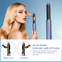 Sèche-Cheveux Professionnel 5 en 1 pour Coiffeur, Sèche-Cheveux en une Étape, Lisseur, Fer à Boucler, Outils de Coiffage Multiples, Brosse Soufflante