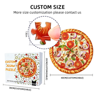 Puzzle Makanan Kustom untuk Restoran, Custom 200 500 Potongan Puzzle Pizza Burger Bentuk Tidak Beraturan, Cetak Berdasarkan Desain Anda