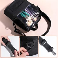 Sac cosmétique transparent en PVC, porte-pinceaux de maquillage, grande capacité, fermeture éclair, bandoulière, voyage, personnalisé