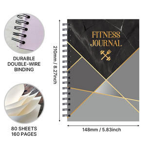 دفتر يوميات مخصص للياقة البدنية مع تجليد سلكي مزدوج متين، دفتر ملاحظات ومنظم لقائمة المهام للتدريب - Product Image 4