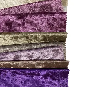 China cheap home deco fabric embossed sofa fabric crushed purple velvet upholstery fabric for antique furniture