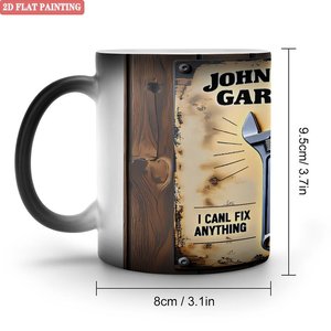 Mug en céramique noir givré de 11 oz, tasse à changement de couleur activée par la chaleur, usage quotidien familial - Product Image 1