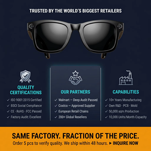 Lunettes Intelligentes IA <span class=keywords><strong>Commande</strong></span> Vocale Enregistrement Photo Musique Appel Étanche IP67 64 Go Vente Directe Usine OEM 36 $ - Product Image 5