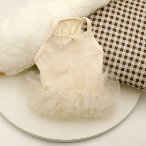 Vêtements gracieux pour animaux <span class=keywords><strong>de</strong></span> compagnie dentelle <span class=keywords><strong>voile</strong></span> chien robe refroidissement chien vêtements <span class=keywords><strong>gilet</strong></span> et t-shirt - Product Image 4