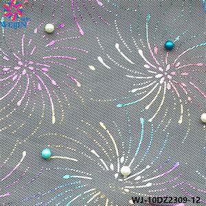 100% in fibra di poliestere arcobaleno fuochi d'artificio perline per unghie tulle tessuto a maglia a maglia tessuto base di scena abbigliamento casual - Product Image 2