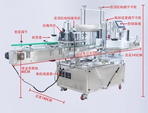 Bilaterale Rundflaschen-Etikettiermaschine <span class=keywords><strong>2</strong></span>-in-1 Vollautomatisch Selbstklebend für Flache Quadratische Runde Flaschen Kosmetik Doppelseitig - Product Image 6