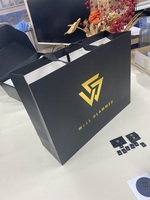 Sacs de shopping en carton ivoire personnalisés avec logo de luxe, papier d'art, sacs cadeaux pour chaussures/vêtements