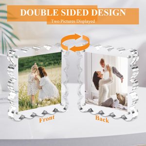 5x7 Clear Acrylic Scalloped Magnetic Photo <b>Frame</b> Scalloped Acrylic <b>Picture</b> <b>Frame</b> - Product Image 4