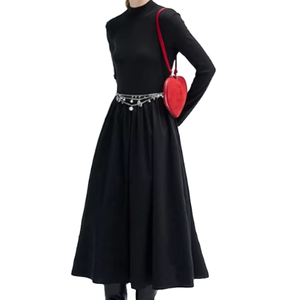 Vestido largo negro para mujer, vestido maxi informal elegante y ajustado, vestido de moda para primavera/verano/principios de otoño para damas - Product Image 1