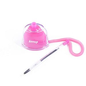 Retractable Fan Creative Ecological Big Ballpoint Pens Advertisement Oem Cheap Plastic Customizable Counter Pens with Stand - Product Image 4