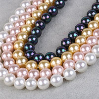 Perles en vrac rondes multicolores, coquillages du sud-mer, mère de la perle, en vrac, prêt à l'emploi, vente en gros,