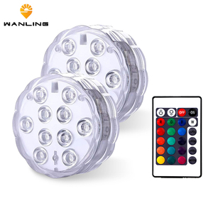 Lumières <span class=keywords><strong>LED</strong></span> Submersibles Télécommandées, Lumière Multicolore RVB Changeante Étanche pour Piscine, Base de Vase, Spa, <span class=keywords><strong>Aquarium</strong></span>, Bain à Remous - Product Image 1