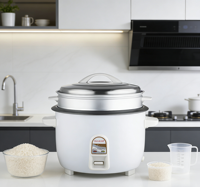Olla Arrocera Eléctrica Comercial y Doméstica con Control Digital de Temporizador, Interior Antiadherente de Acero Inoxidable, Portátil, de 3.6L-10L
