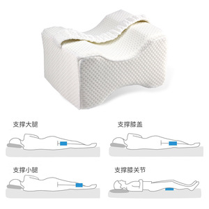 Almohada de espuma viscoelástica para piernas y pies en forma de U para alivio y soporte durante el embarazo, 27x25x15 cm, color sólido, para uso adulto. - Product Image 2