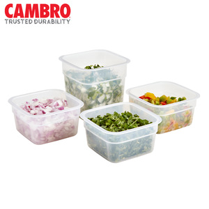 Boîtes carrées en polypropylène translucide de petite capacité 0,95 L 0,47 L avec couvercle hermétique en plastique pour prolonger la durée de conservation des aliments, hôtels, restaurants - Product Image 3