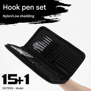 Ensemble de 15 pinceaux d'artiste en nylon à manche en bois de qualité supérieure avec sac en toile, idéal pour la peinture sur toile en <span class=keywords><strong>studio</strong></span> et en classe - Product Image 1