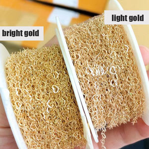 GC014 catena a cuore riempita in oro 14K martellata piatta 2.8mm per estensori riprese all'ingrosso non finito - Product Image 5