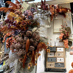 Fleur artificielle rétro style Maillard pour <span class=keywords><strong>fenêtre</strong></span>, couleur curry silencieuse, couleur caramel, décoration de mariage, fleur artificielle en soie - Product Image 4