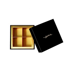 Chocolate Box High Quality 4 Piece Empty Black Chocolate Packaging Box Gift Boxes