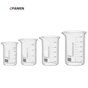 Fanen 도매 여러 크기 품질 Pyrex 150ml 비커 사용자 정의 키가 큰 형태 Boro3.3 화학 실험실 유리 비커