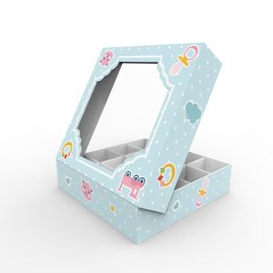 Cérémonie <span class=keywords><strong>de</strong></span> nom vente en gros, boîte <span class=keywords><strong>de</strong></span> bonbons bleu pour bébé garçon, Design <span class=keywords><strong>de</strong></span> douche, papier <span class=keywords><strong>doux</strong></span> fenêtre yeux gelée gomme boule à paupières avec compartiment - Product Image 3