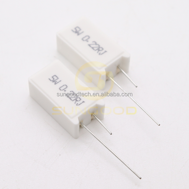 SQM Cement Resistor 5W 4.7/5/10/15/20/22/33/47/50/51/100/150/200/330/470/500/510/680/1K ohms Vertical Ceramic Resistors DIP RX27