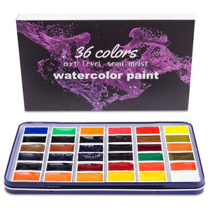 Fournisseur d'usine, vente en gros de haute qualité, ensemble de peinture à l'aquarelle solide 12/24 couleurs pour kits de dessin à l'aquarelle - Product Image 1