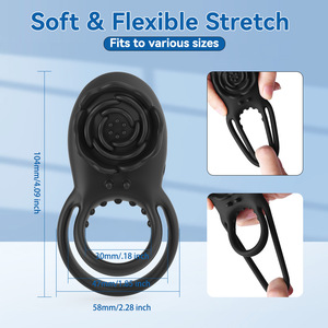 Telecomando elettrico <span class=keywords><strong>anello</strong></span> vibrante doppio rosa <span class=keywords><strong>anello</strong></span> <span class=keywords><strong>vibratore</strong></span> uomo erotico forniture con funzione di bloccaggio dello sperma - Product Image 4