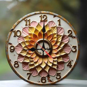 Round Wooden Wall <b>Clock</b> 25x25Cm Silent Non Ticking For Bedroom Living Room - Product Image 1